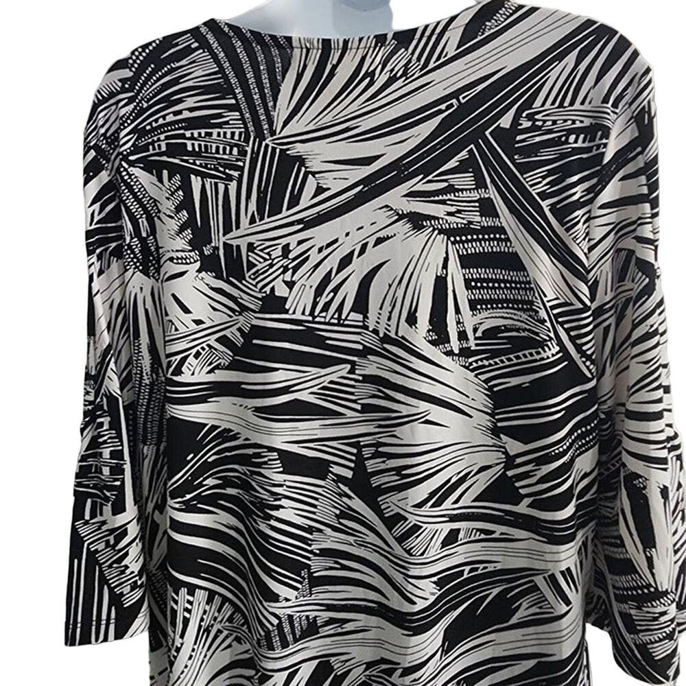 Alexandra + Oak Size L Black and White Belle 1/2 Sleeve Midi Dress - Picture 6 of 10